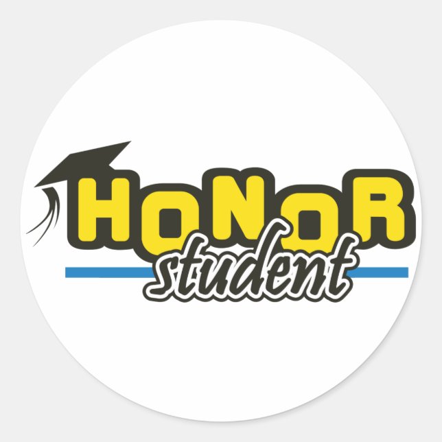 Honor Student Classic Round Sticker (Front)
