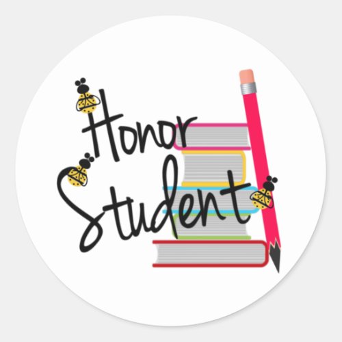 Honor Student Classic Round Sticker