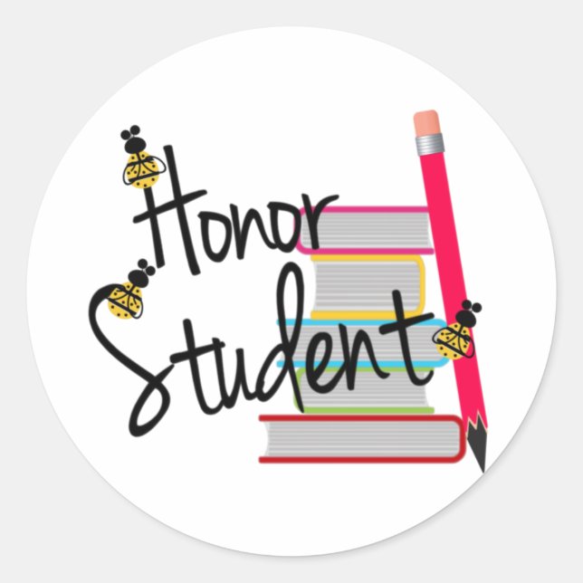 Honor Student Classic Round Sticker (Front)