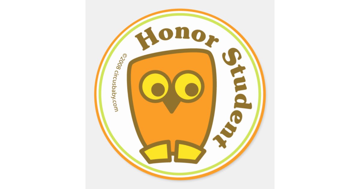 Honor Student Classic Round Sticker