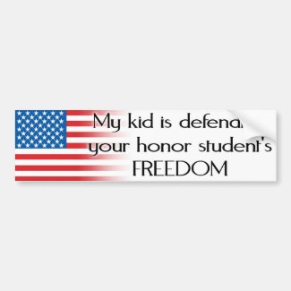 Honor Student Freedom Armed Forces Bumper Sticker