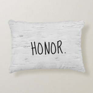 HONOR Text On Birch Tree  Accent Pillow