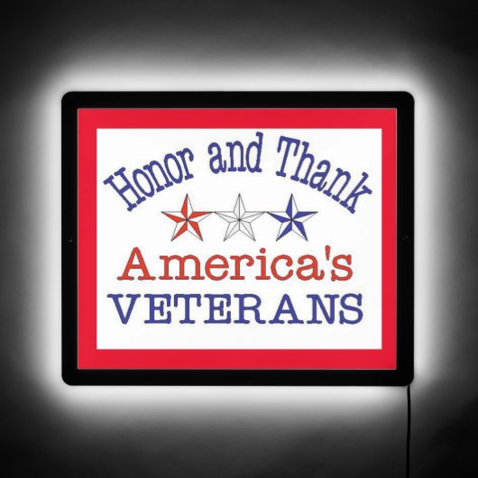 Honor Thank American Veterans LED Sign (Front)