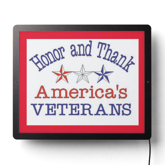Honor Thank American Veterans LED Sign (Lights Off)
