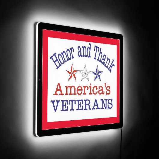 Honor Thank American Veterans LED Sign (Angle)