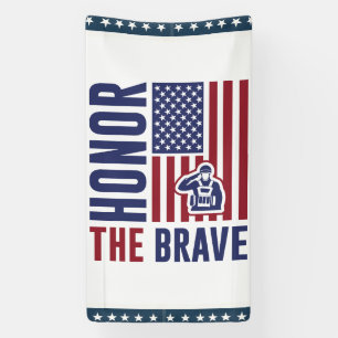Honor the Brave Veterans Day Patriotic Military Banner