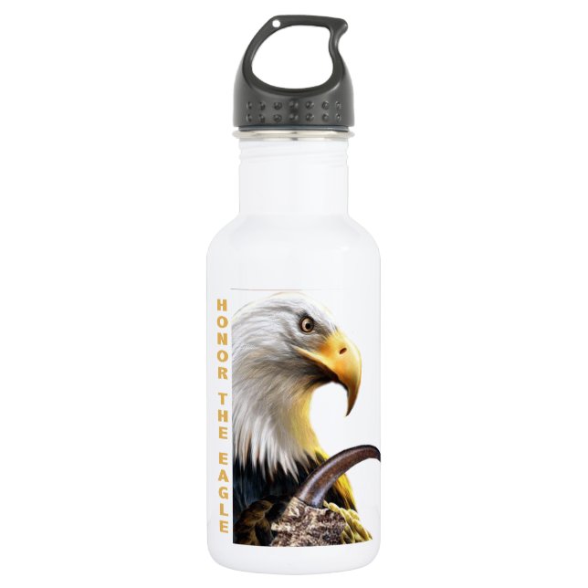 Honor The Eagle Claw and apparel Water Bottle (Front)