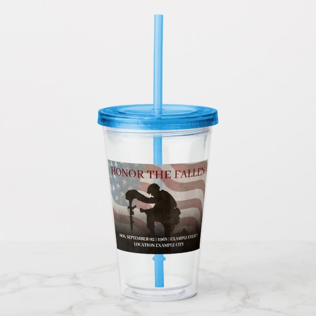 Honor The Fallen Acrylic Tumbler (Front)