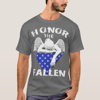 Honor the Fallen Angel and Folded Flag Memorial Da T-Shirt