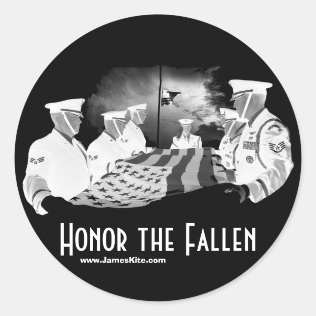 Honor the Fallen Classic Round Sticker (Front)