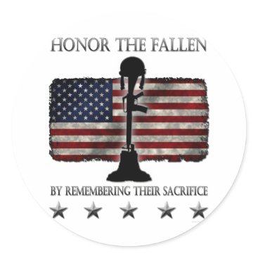 Honor The Fallen Classic Round Sticker Honor The Fallen Classic Round Sticker