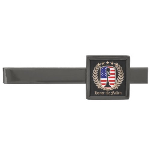 Honor The Fallen _ Crest Gunmetal Finish Tie Bar