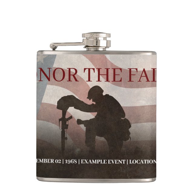 Honor The Fallen Flask (Front)