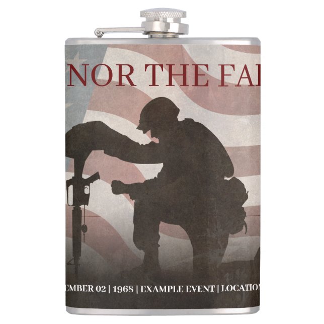 Honor The Fallen Flask (Front)