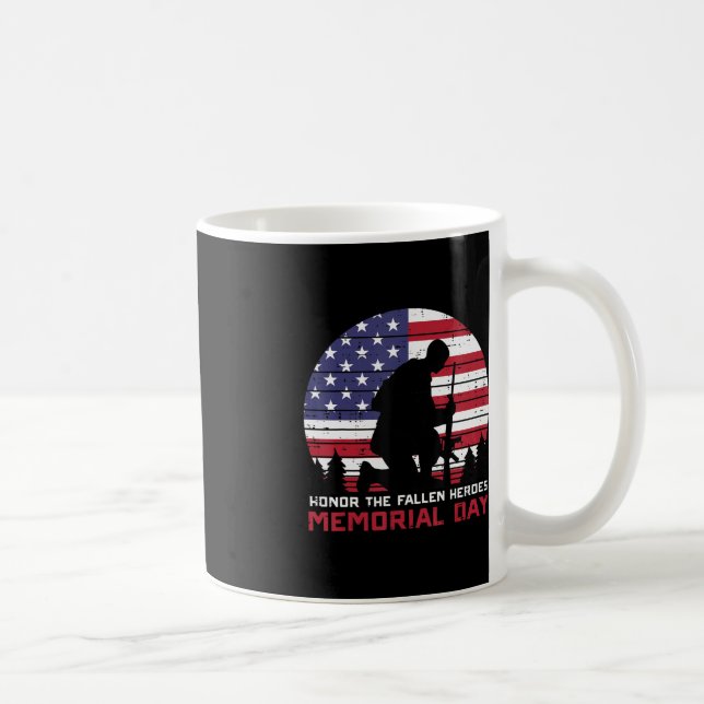 Honor The Fallen Heroes Memorial Day US Flag Men W Coffee Mug (Right)
