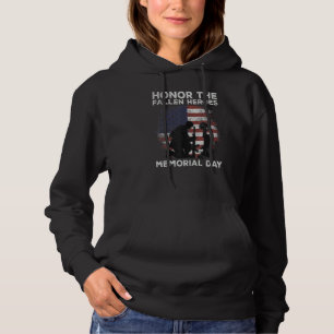 Honor The Fallen Heroes Us Flag Memorial Day Men W Hoodie