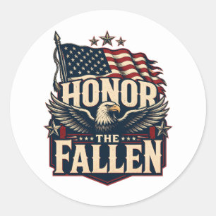 Honor the Fallen Memorial Day Classic Round Sticker
