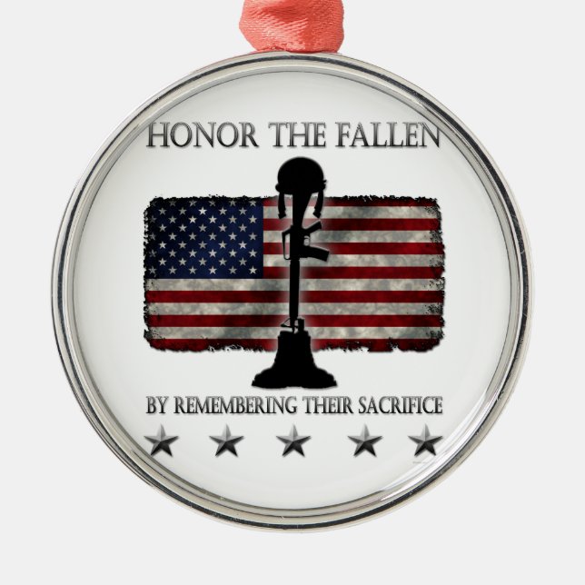 Honor The Fallen Metal Ornament (Front)