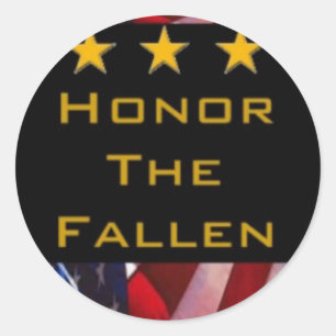 Honor the Fallen Military Classic Round Sticker