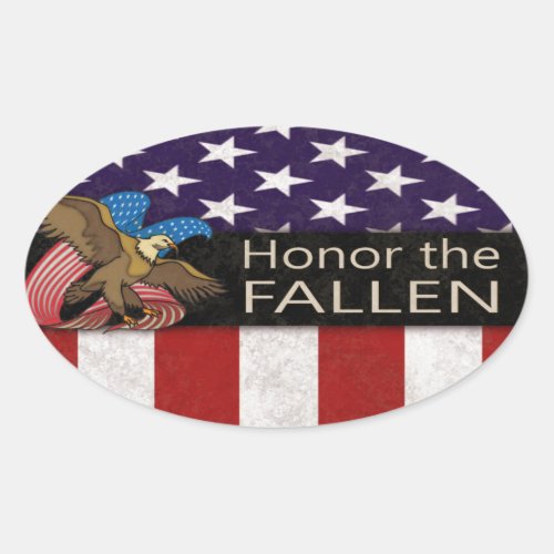 Honor the Fallen Military Oval Sticker