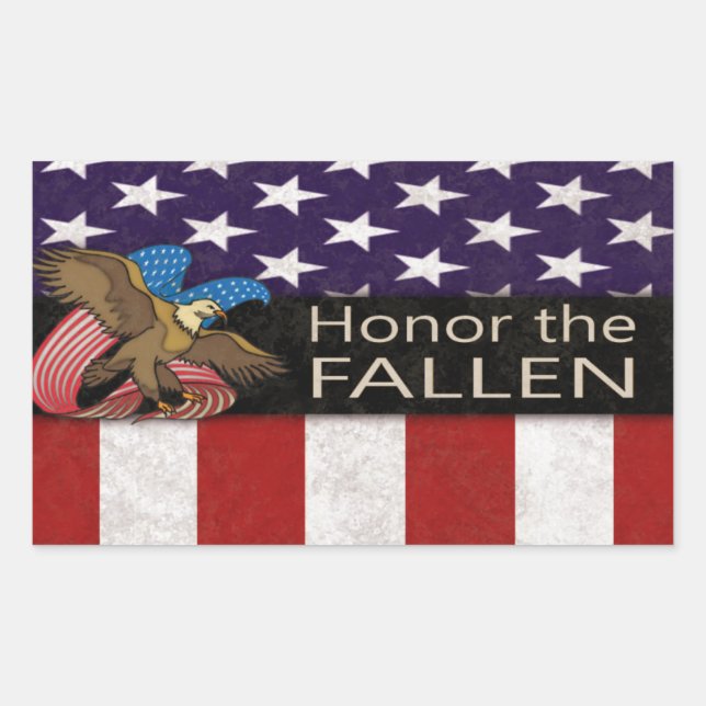 Honor the Fallen Military Rectangular Sticker (Front)