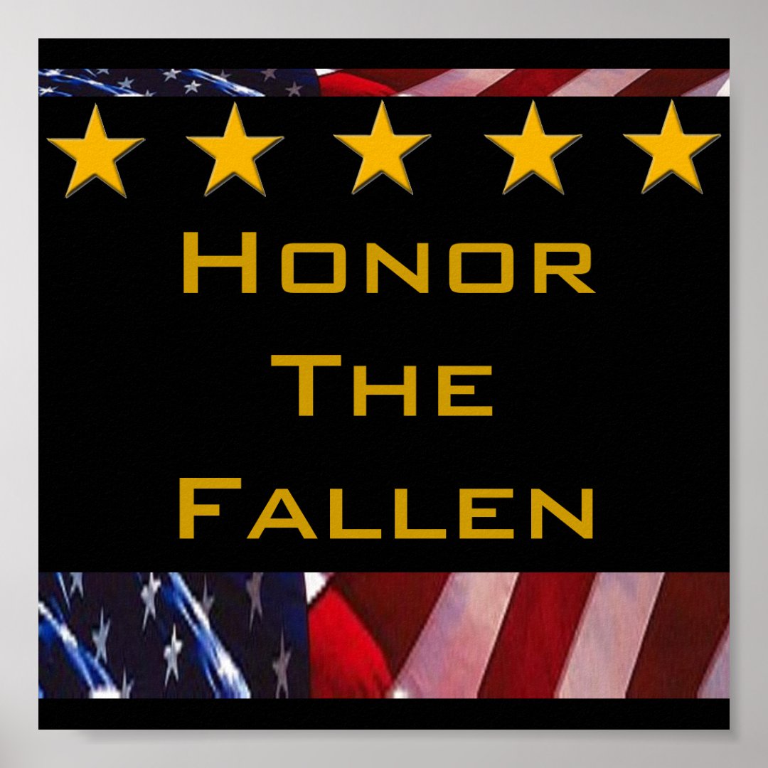 Honor the Fallen Military Tribute Poster | Zazzle