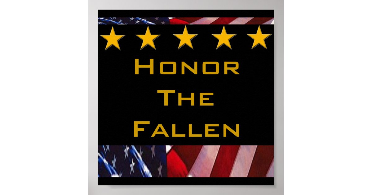 Honor the Fallen Military Tribute Poster | Zazzle