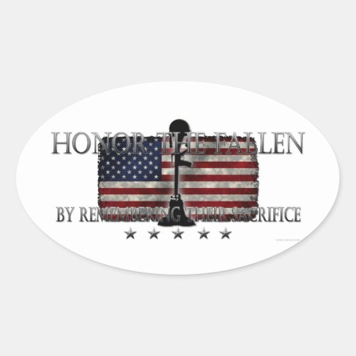 Honor The Fallen Oval Sticker