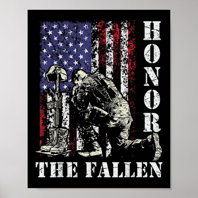 Honor The Fallen Remember Never Forget Memorial Poster (Front)