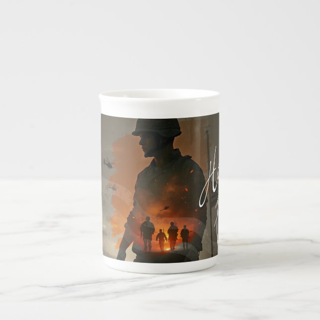 Honor the Fallen – Remember Their Sacrifice Bone China Mug (Front)