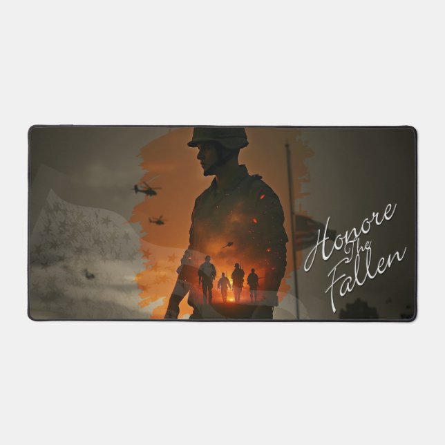 Honor the Fallen – Remember Their Sacrifice Desk Mat (Front)
