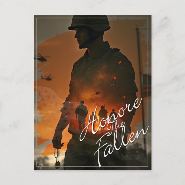 Honor the Fallen – Remember Their Sacrifice Holiday Postcard (Front)