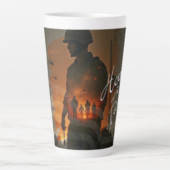 Honor the Fallen – Remember Their Sacrifice Latte Mug (Front)