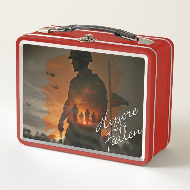 Honor the Fallen – Remember Their Sacrifice Metal Lunch Box (Front)