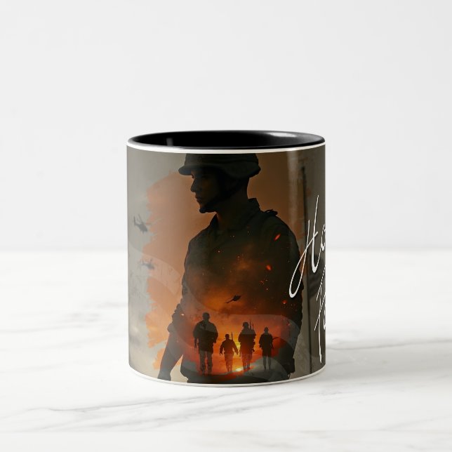Honor the Fallen – Remember Their Sacrifice Two-Tone Coffee Mug (Center)