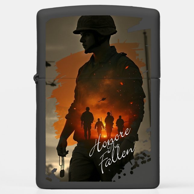 Honor the Fallen – Remember Their Sacrifice Zippo Lighter (Front)
