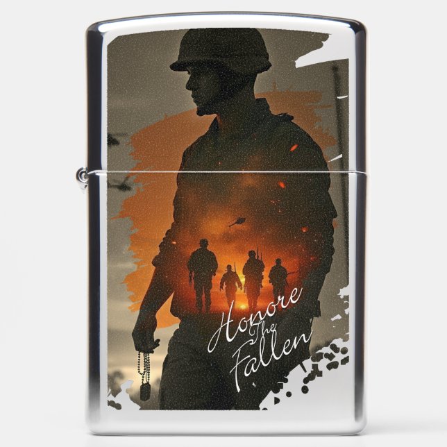 Honor the Fallen – Remember Their Sacrifice Zippo Lighter (Front)