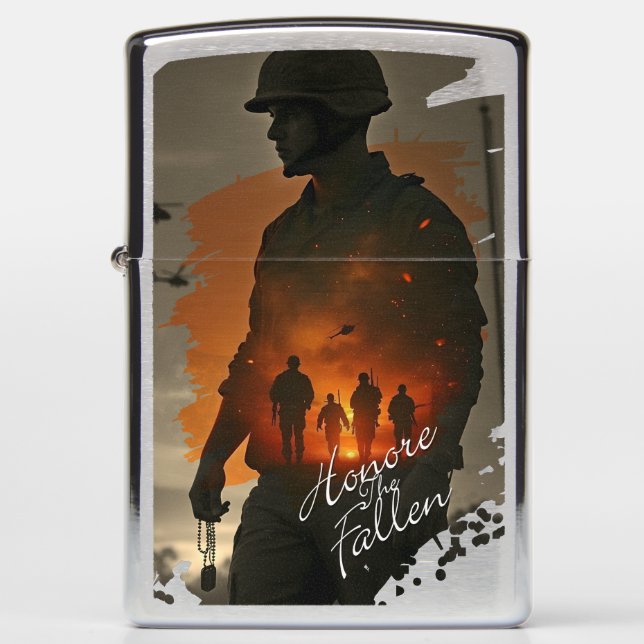 Honor the Fallen – Remember Their Sacrifice Zippo Lighter (Front)