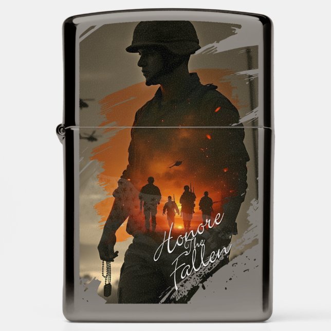Honor the Fallen – Remember Their Sacrifice Zippo Lighter (Front)