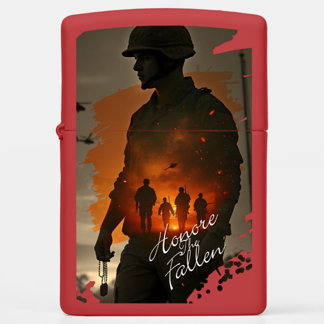 Honor the Fallen – Remember Their Sacrifice Zippo Lighter (Front)