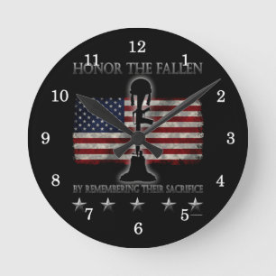 Honor The Fallen Round Clock