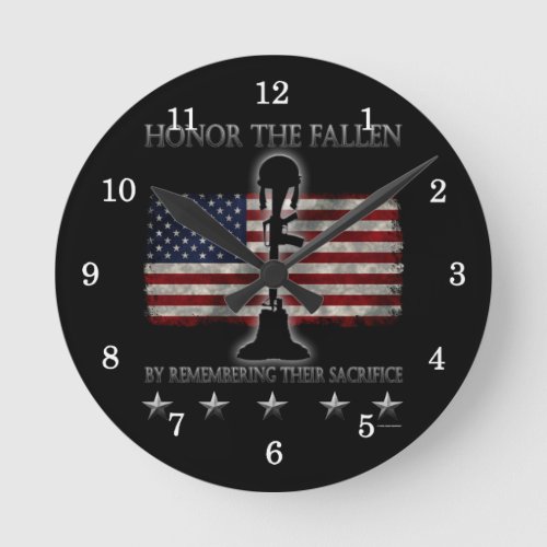 Honor The Fallen Round Clock