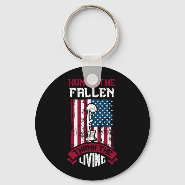 Honor The Fallen, Thank The Living Keychain (Front)