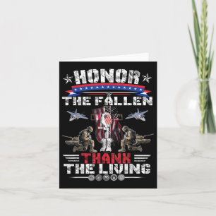 Honor The Fallen Thank The Living Memorial Day Vet Card