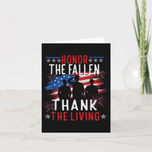 Honor The Fallen Thank The Living Memorial Day Vet Card