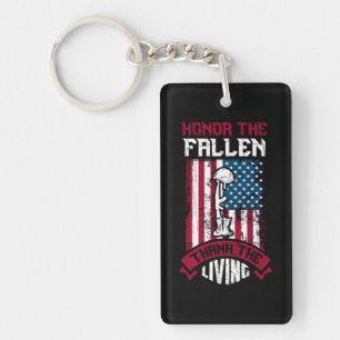 Honor The Fallen, Thank The Living Patriotic Keychain