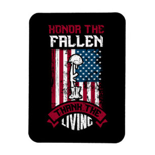Honor The Fallen, Thank The Living Patriotic Magnet