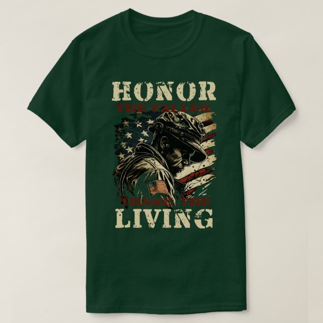 Honor The Fallen Thank The Living T-Shirt (Design Front)