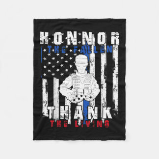 Honor The Fallen Thank The Living Us Flag Fleece Blanket