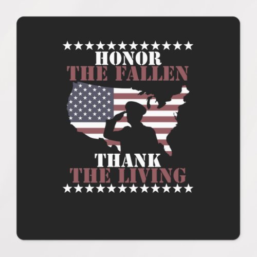 Honor The Fallen Thank The Living Veterans Day Labels